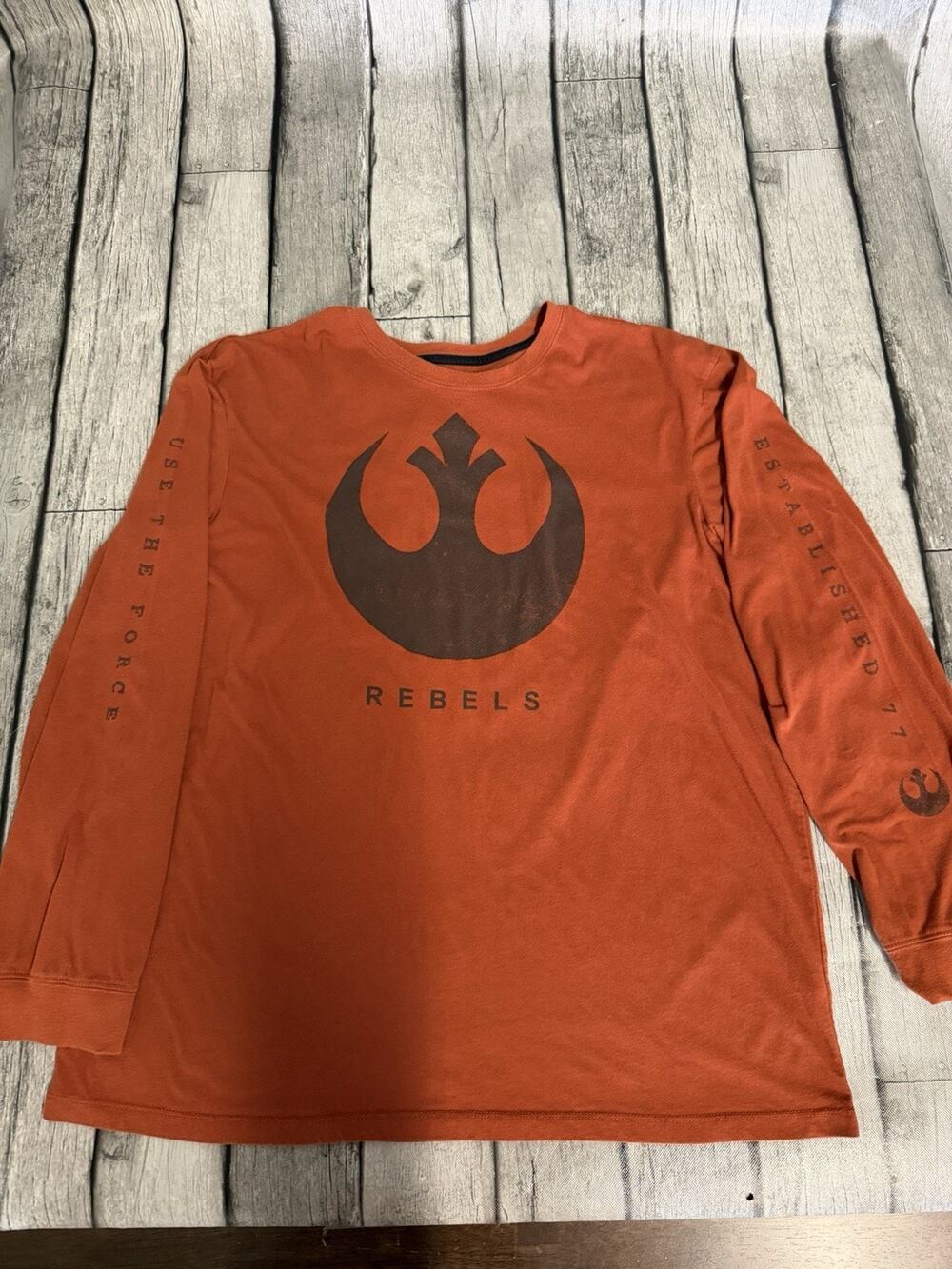 Men’s Star Wars Rebels Long Sleeve T-Shirt Burnt Orange Sz XXL 2XL